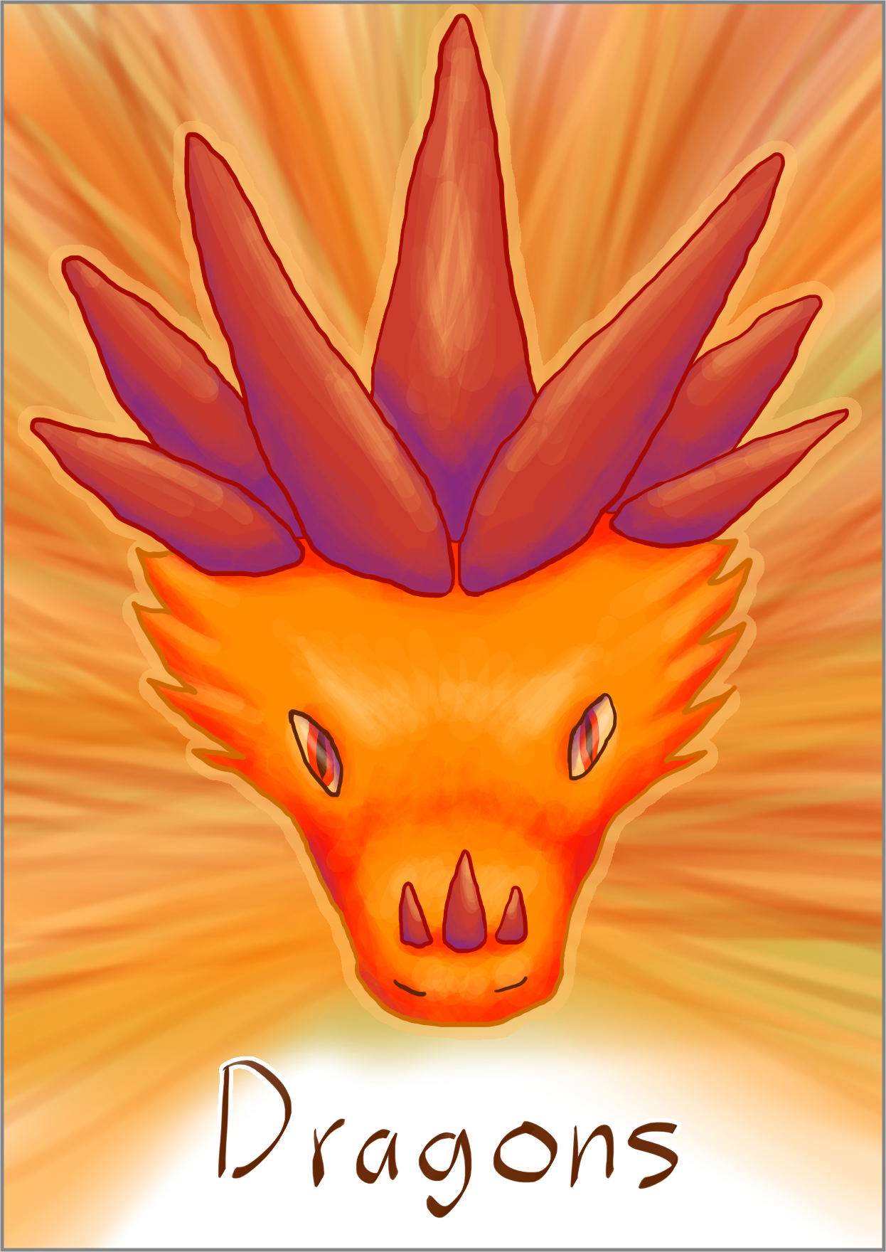'Dragons' face of a red dragon, full colour
